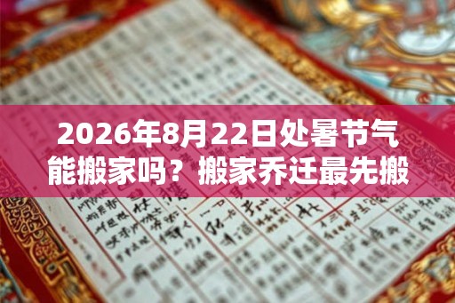 2026年8月22日处暑节气能搬家吗？搬家乔迁最先搬什么？