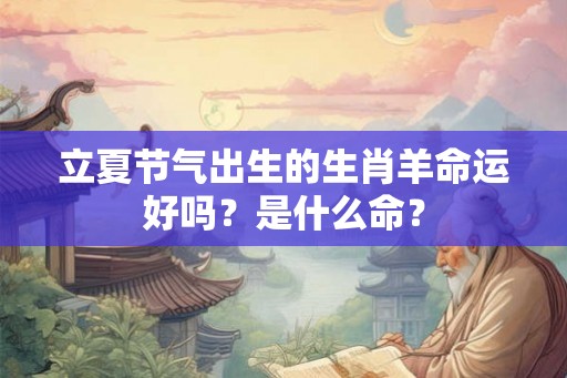 立夏节气出生的生肖羊命运好吗？是什么命？