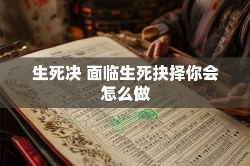 生死决 面临生死抉择你会怎么做
