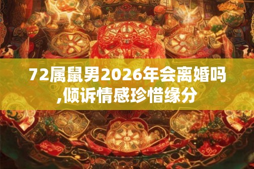 72属鼠男2026年会离婚吗,倾诉情感珍惜缘分