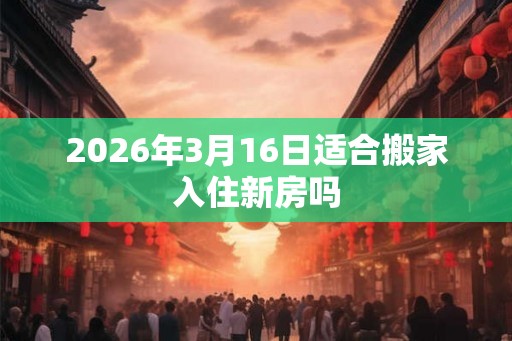 2026年3月16日适合搬家入住新房吗