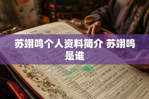 苏翊鸣个人资料简介 苏翊鸣是谁