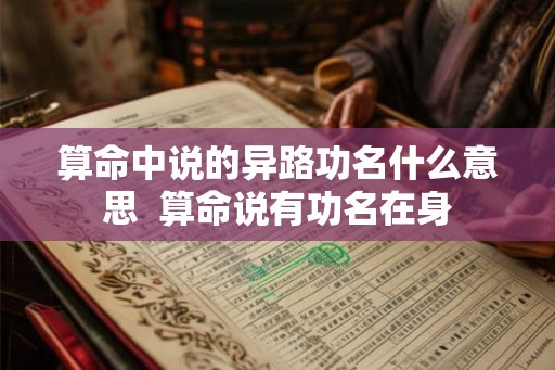 算命中说的异路功名什么意思  算命说有功名在身