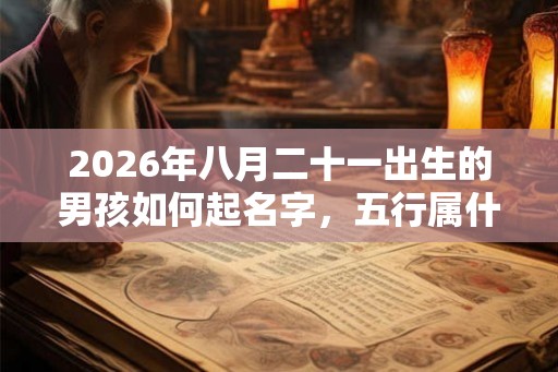 2026年八月二十一出生的男孩如何起名字，五行属什么