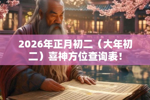 2026年正月初二（大年初二）喜神方位查询表！