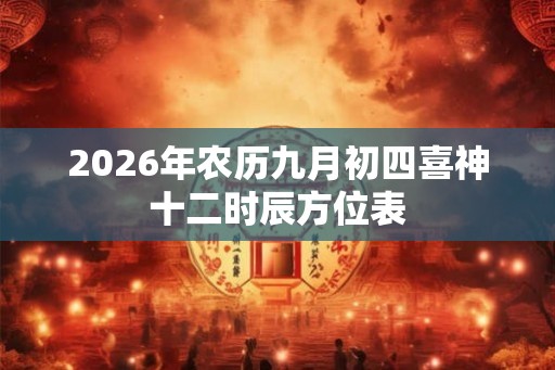 2026年农历九月初四喜神十二时辰方位表