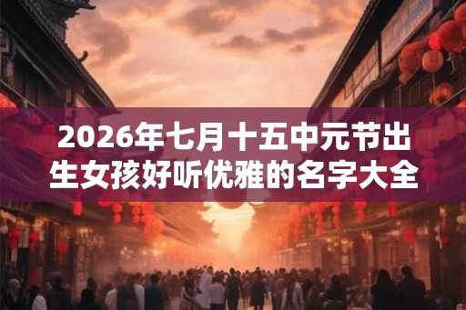 2026年七月十五中元节出生女孩好听优雅的名字大全