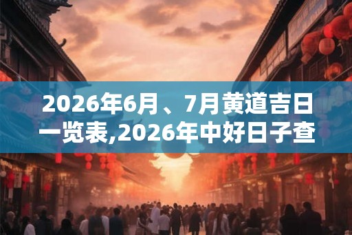 2026年6月、7月黄道吉日一览表,2026年中好日子查询