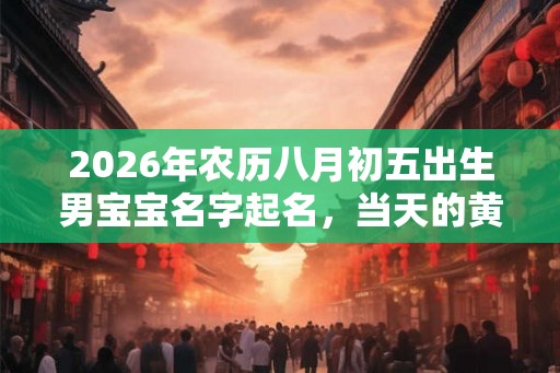 2026年农历八月初五出生男宝宝名字起名，当天的黄历如何？
