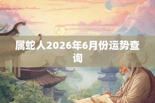 属蛇人2026年6月份运势查询