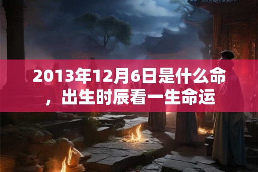 2013年12月6日是什么命，出生时辰看一生命运