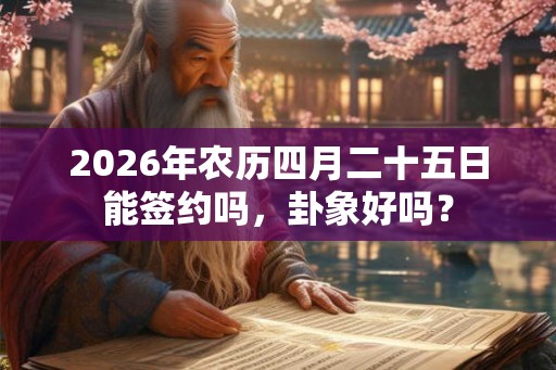 2026年农历四月二十五日能签约吗,卦象好吗? 2026年农历四月二十五日能签约吗,卦象好吗?