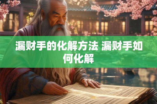 漏财手的化解方法 漏财手如何化解