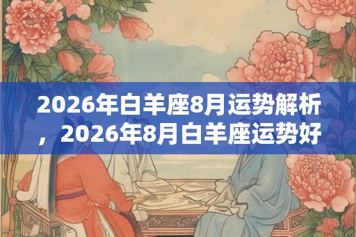 2026年白羊座8月运势解析，2026年8月白羊座运势好不好？