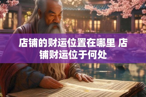 店铺的财运位置在哪里 店铺财运位于何处 店铺的财运位置在哪里 店铺财运位于何处