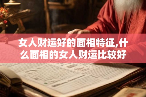 女人财运好的面相特征,什么面相的女人财运比较好