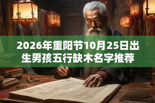 2026年重阳节10月25日出生男孩五行缺木名字推荐