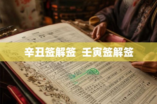 辛丑签解签  壬寅签解签