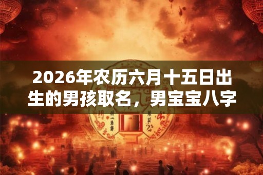 2026年农历六月十五日出生的男孩取名，男宝宝八字好名字大全