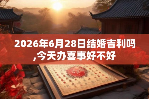 2026年6月28日结婚吉利吗,今天办喜事好不好