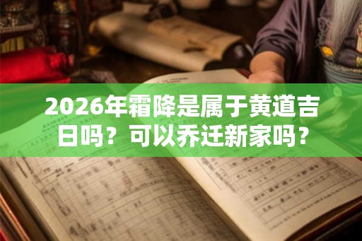 2026年霜降是属于黄道吉日吗？可以乔迁新家吗？
