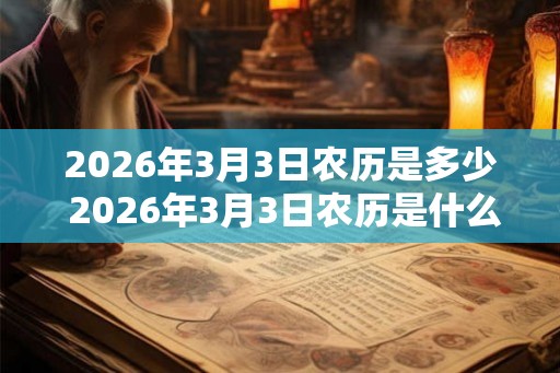 2026年3月3日农历是多少 2026年3月3日农历是什么