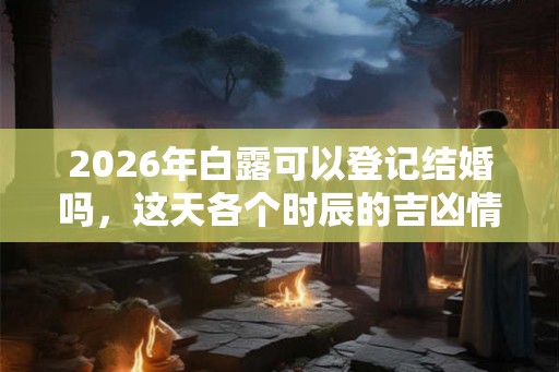 2026年白露可以登记结婚吗,这天各个时辰的吉凶情况 2026年白露可以登记结婚吗,这天各个时辰的吉凶情况