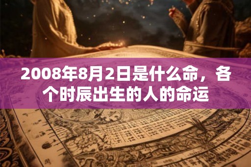 2008年8月2日是什么命，各个时辰出生的人的命运