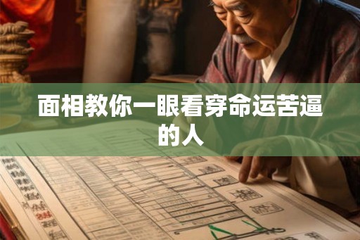 面相教你一眼看穿命运苦逼的人