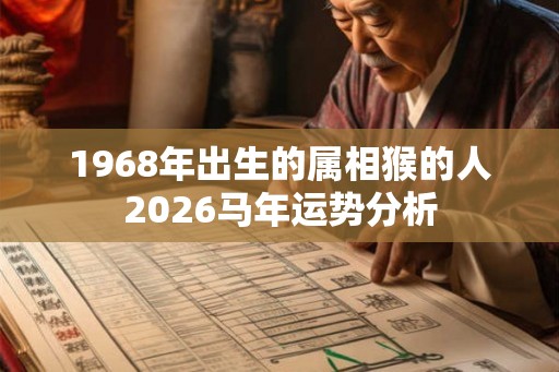1968年出生的属相猴的人2026马年运势分析