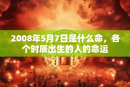 2008年5月7日是什么命，各个时辰出生的人的命运