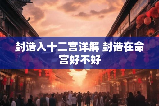 封诰入十二宫详解 封诰在命宫好不好