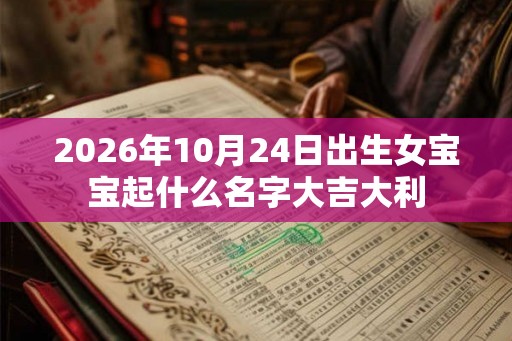 2026年10月24日出生女宝宝起什么名字大吉大利