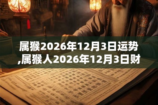 属猴2026年12月3日运势,属猴人2026年12月3日财运,生肖猴2026年12月3日运势 属猴2026年12月3日运势,属猴人2026年12月3日财运,生肖猴2026年12月3日运势
