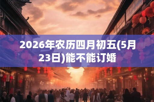 2026年农历四月初五(5月23日)能不能订婚