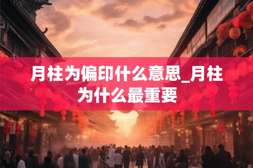月柱为偏印什么意思_月柱为什么最重要