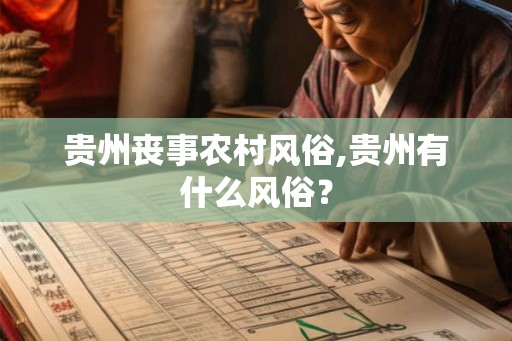 贵州丧事农村风俗,贵州有什么风俗？