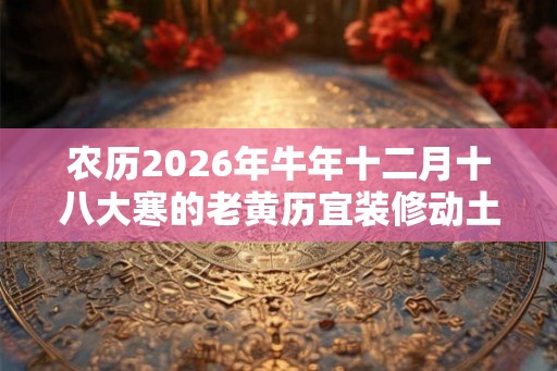 农历2026年牛年十二月十八大寒的老黄历宜装修动土吗? 农历2026年牛年十二月十八大寒的老黄历宜装修动土吗?