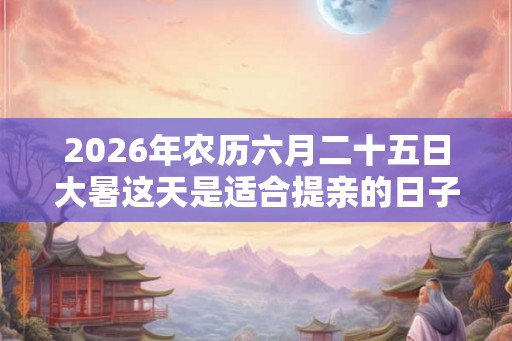 2026年农历六月二十五日大暑这天是适合提亲的日子吗？