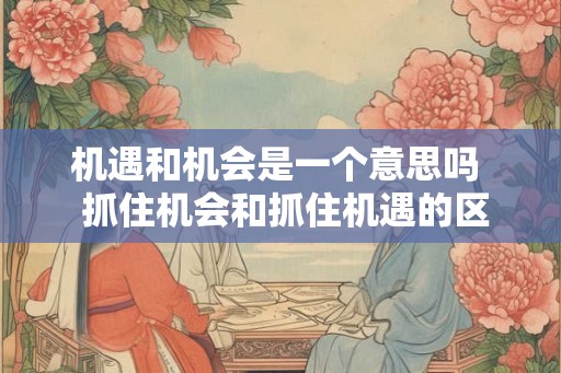 机遇和机会是一个意思吗  抓住机会和抓住机遇的区别