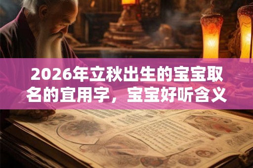 2026年立秋出生的宝宝取名的宜用字，宝宝好听含义好的名字推荐