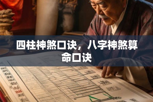 四柱神煞口诀，八字神煞算命口诀