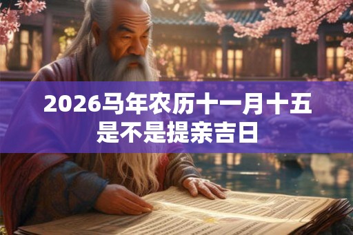2026马年农历十一月十五是不是提亲吉日