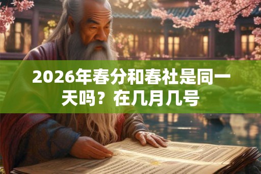 2026年春分和春社是同一天吗？在几月几号