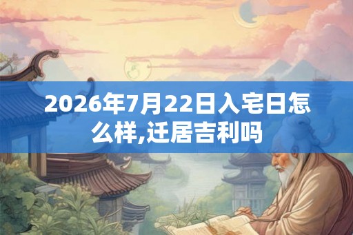 2026年7月22日入宅日怎么样,迁居吉利吗