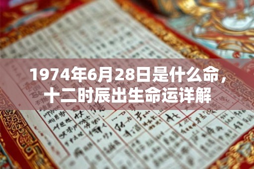 1974年6月28日是什么命，十二时辰出生命运详解