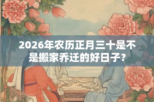 2026年农历正月三十是不是搬家乔迁的好日子？