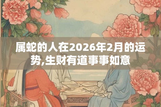 属蛇的人在2026年2月的运势,生财有道事事如意