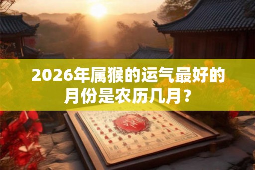 2026年属猴的运气最好的月份是农历几月? 2026年属猴的运气最好的月份是农历几月?