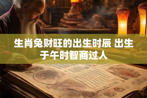 生肖兔财旺的出生时辰 出生于午时智商过人